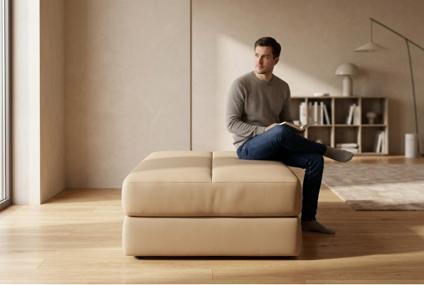 Ottoman Sëtzmontur Sëtzpouf Designer Hocker Polster Wunnzëmmer Bänk Fousshocker
