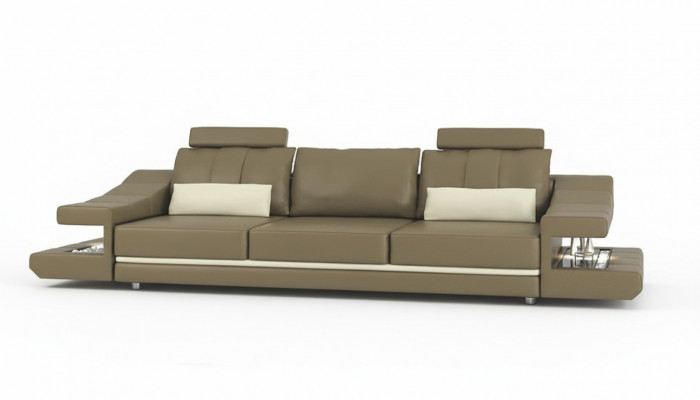 Moderne Designer Luxus Sofa 3 Sëtzer Miwwelen Polster Lieder Brong Grouss Sofaën Couchën