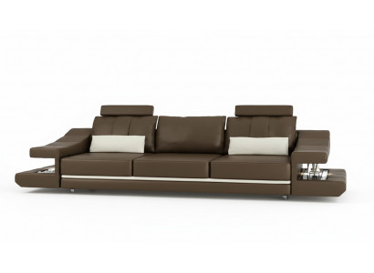 Moderne Luxus Designer Sofa 3 Sëtzer Miwwel Polster Textil Brong Couchen Eck
