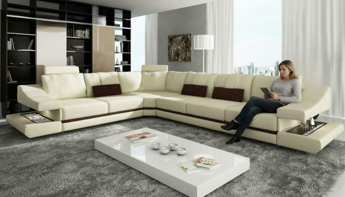 Design Wunnlandschaft Eckcouch Textil Lieder Nei Sofa L-Form Sofa Canapé Polster.