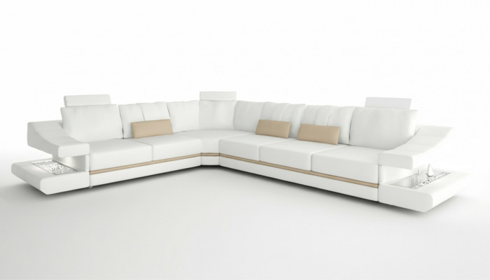 Wunnzëmmer modernes Design Sofaen Couchë Eleganz L-Form Eckcanapé Stoffer-Couch Nei