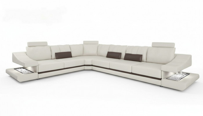 Canapé Design Ecksofa L-Form Miwwelen Bett Funktiounen Textil Lieder Schlofcanapé Canapéen