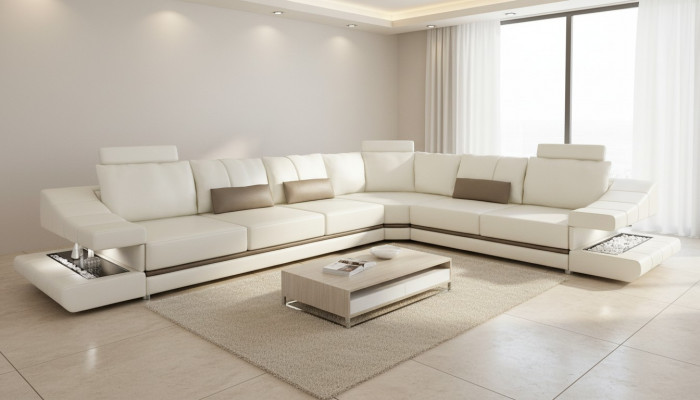 Wunnzëmmer Eckcouch Schlofsofa Modern Design Sofen Couchen Miwwelen