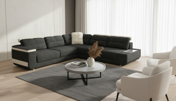 Canapé Eck Polster Eck Sëtz Sofa Modern L-Form Grouss Schlof Ecksofa Wunnlandschaft