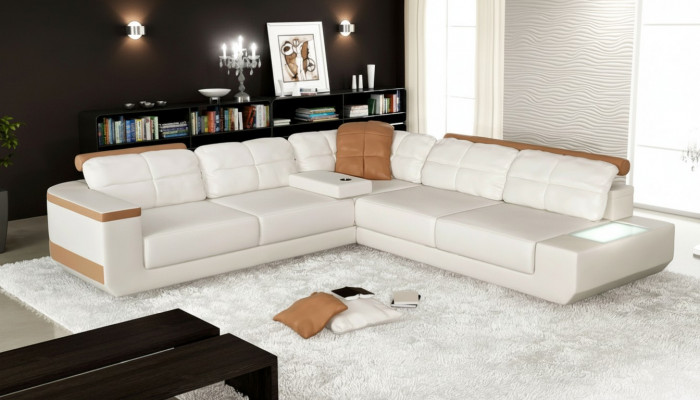 Modernen Design Sofa L-Form XXL Canapé Ecksofa Lieder Wunnlandschaft