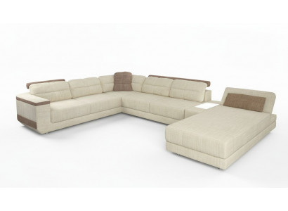Design Ecksofa an U-Form Modern Sofa Wunnlandschaft Polstersofa Schlofffunktion Miwwel Nei
