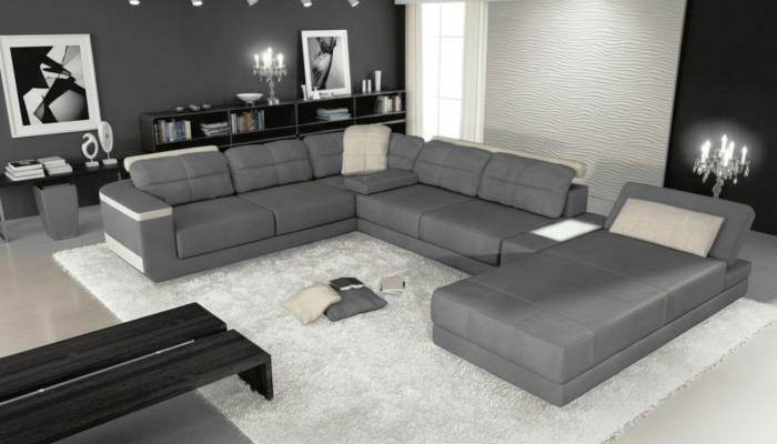 Wunnlandschaft Ecksofa Lieder Eck Sofasen Nei U-Form Sofa Canapé Polster Këschten Nei