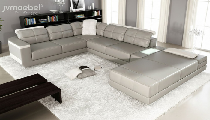 Wunnlandschaft Ecksofa Couch Gro Lieder Polster Sëtz Eck Sofa U Form Sofasen Nei