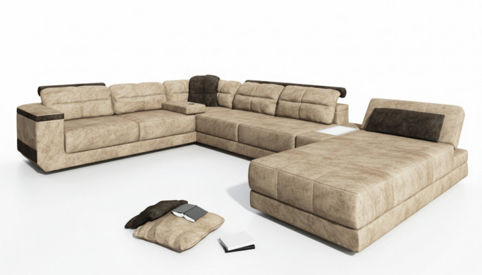 Wunnlandschaft Canapé Polster Ecksofa Liederbeni Designer Sofa U-Form Couchen Nei