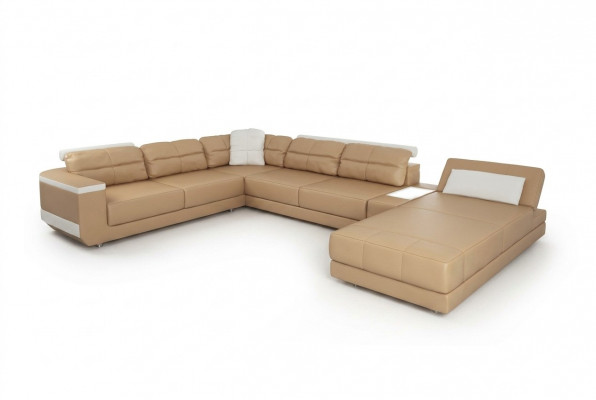 Design Canapé Ecksofa Wunnlandschaft Sofa U-Form Polster Canapéen Textil Canapéen
