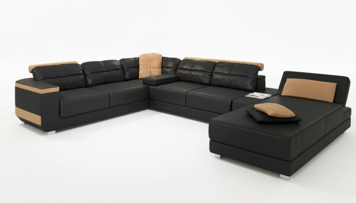 Modern Sofas Wunnlandschaft Ecksofa Stoff U-Form Couch Design Polster Textil Eck