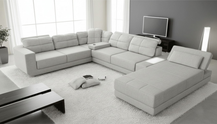 Eck Sofa Couch Polster Ecke Lieder-Sofa Couchen Miwwelen Neien Wunnlandschaft U Form
