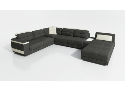 Designer U-Form Ecksofa XXL Wunnlandschaft Sofa Canapé Polstersofa Eck Nei
