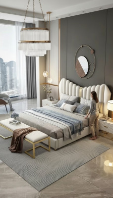 Modern Luxusbetter Polster Lieder Textil Héichwäertegt Schlofzëmmerbett