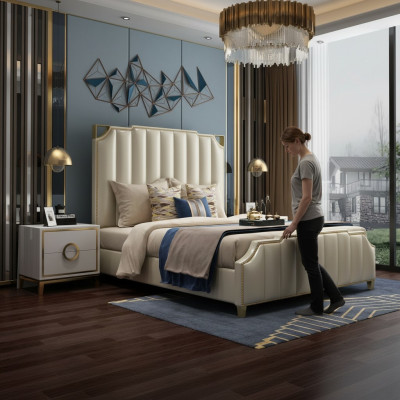 Design Bett Betten 180x200cm Dubai Duebel Hotel Holz Schlofzëmmer Luxus