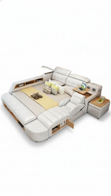 Multifunktionell 180x200 Leder Bettgestell Design Lieder Bett Better Polster