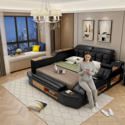 Design Ledderbetter Hotel Duebel Multifunktionbett Bluetooth Boxen Luxus