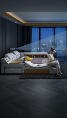 Bett Multifunktioun Better tv Beamer USB LED Massage Funktioun Hotel Luxus