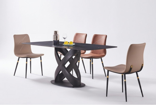 Luxus Modernen Steen Iessdësch Miwwelen Dësch Dëscher Iesszëmmer Design Kichen Nei