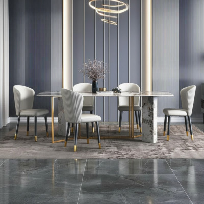 Luxus modernen Marmer Stil Iessdësch Miwwelen Dëscher Iesszëmmer Design Kichen