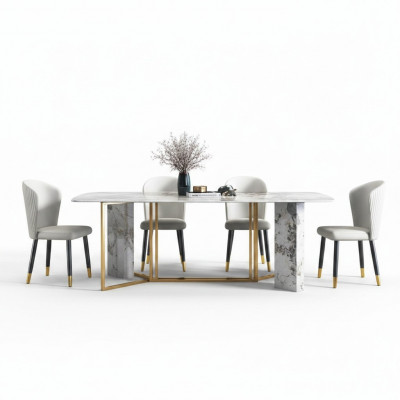 Luxus modernen Marmer Stil Iessdësch Miwwelen Dëscher Iesszëmmer Design Kichen