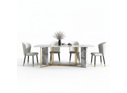 Luxus modernen Marmer Stil Iessdësch Miwwelen Dëscher Iesszëmmer Design Kichen