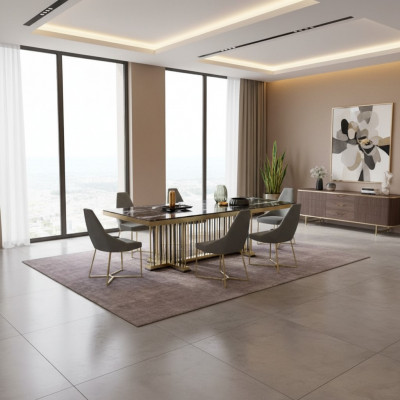 Miwwelen Dësch Dëscher Iesszëmmer Design Kichen Luxus Modernen Marmer Iessdësch 90x160