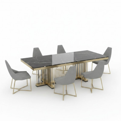Miwwelen Dësch Dëscher Iesszëmmer Design Kichen Luxus Modernen Marmer Iessdësch 90x160