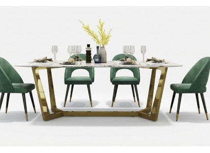 Edelstol Dësch Luxus Dëscher Modern Iesszëmmer Miwwelen Iessdëscher 140x80cm Metall