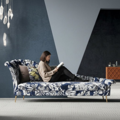 Textil Chaise Lounge Léif Polster Léifen Sofa Relax Chaise Lounge Club Miwwel Nei