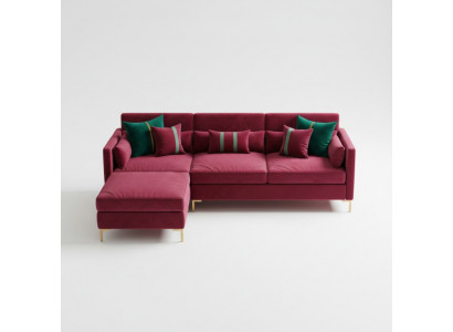 Wunnlandschaft Eckcanapé L-Form Relax Samt Massivholz Sëtz Design Canapé Lounge nei