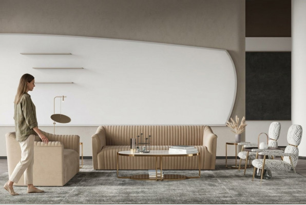 Samt Sofa 2 Sëtzer Wunnlandschaft Relax Massivholz Sëtz Design Couch Lounge