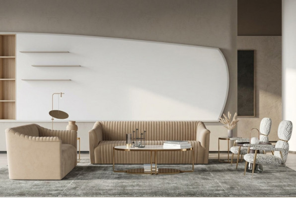 Samt Sofa 2 Sëtzer Wunnlandschaft Relax Massivholz Sëtz Design Couch Lounge