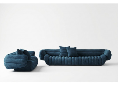 Samt Canapé 2 Sëtzer Wunnlandschaft Massivholz Relax Sëtz Design Couch Lounge