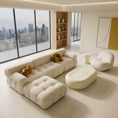 Eckcanapé L-Form Wunnlandschaft Relax Sëtz Design Couch Lounge Eck Modern Textil