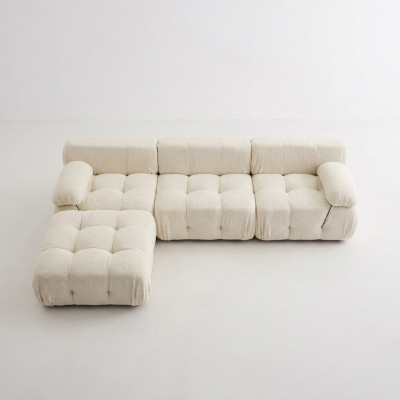 Eckcanapé L-Form Wunnlandschaft Relax Sëtz Design Couch Lounge Eck Modern Textil