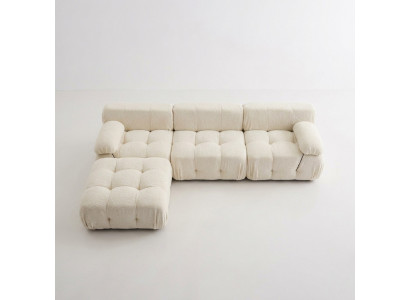 Eckcanapé L-Form Wunnlandschaft Relax Sëtz Design Couch Lounge Eck Modern Textil