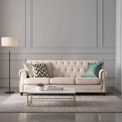 Chesterfield Sofa 3 Sëtzer Wunnlandschaft Relax Sëtz Design Canapé Lounge Canapéën