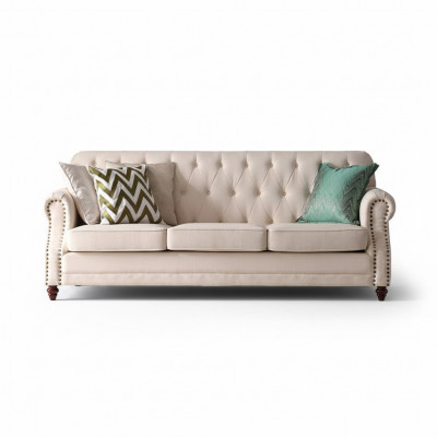 Chesterfield Sofa 3 Sëtzer Wunnlandschaft Relax Sëtz Design Canapé Lounge Canapéën