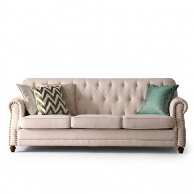 Sofagarnitur 3+1 Sëtz Stoff Sofa Chesterfield Grupp Garnituren Couch Sofas
