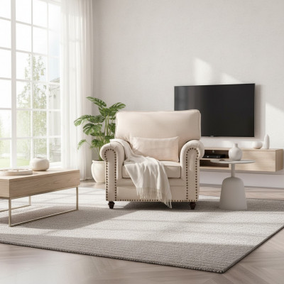 Fauteuil Stoff Canapé Einsitzer Miwwel Relax Sëtz Design Canapé Lounge Textil Landhaus