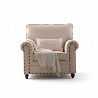 Fauteuil Stoff Canapé Einsitzer Miwwel Relax Sëtz Design Canapé Lounge Textil Landhaus