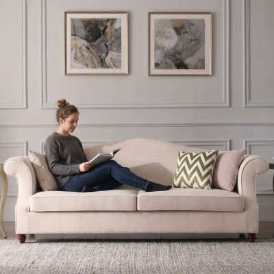 Couch 3 Sëtzer Lounge Stoff Sofa Wunnlandschaft Relax Sëtz Design Sofas Textil