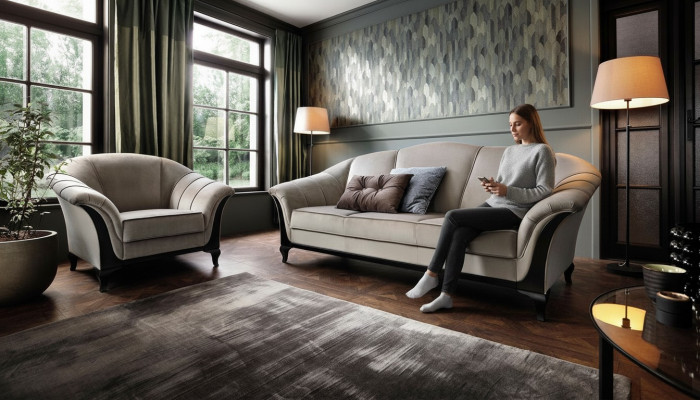3-Sëtzer Sofa 230 x 92 cm Sofen Designer Modern Stil Miwwelen Couch Mëllt Sofa