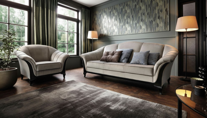 3-Sëtzer Sofa 230 x 92 cm Sofen Designer Modern Stil Miwwelen Couch Mëllt Sofa
