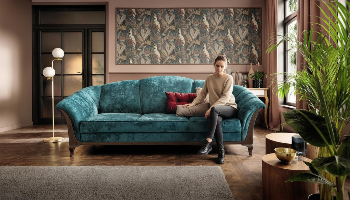 Schlofsofa Dräisetzer Modern Stil Miwwelen Sofae 3 Sëtzer Moderne Sofa Couchen Neien