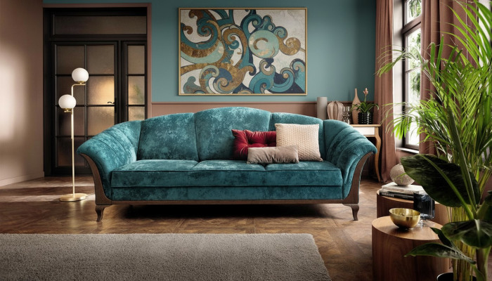 Schlofsofa Dräisetzer Modern Stil Miwwelen Sofae 3 Sëtzer Moderne Sofa Couchen Neien