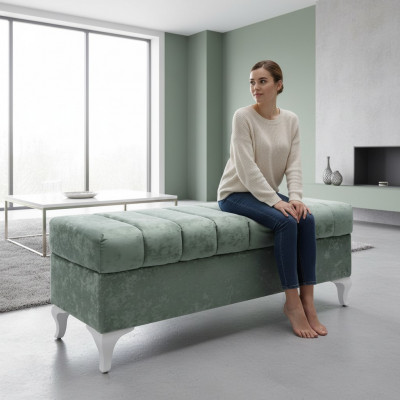 Designer Hocker Chaise Longue Wunnzëmmer Modern Sitzbänk Fousshocker 140 x 43cm Nei