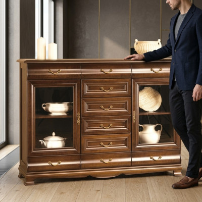 Kommod Anrichte Schaf Kommoden Holz Glas Wunnzëmmer Design Miwwelen Regal Hotel