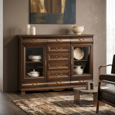 Kommod Anrichte Schaf Kommoden Holz Glas Wunnzëmmer Design Miwwelen Regal Hotel
